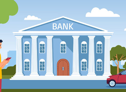 Bank Building Street Composition