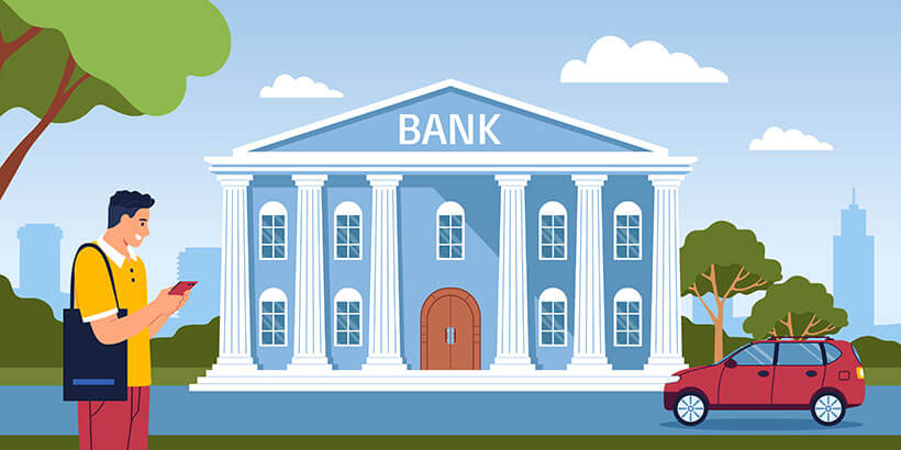 Bank Building Street Composition