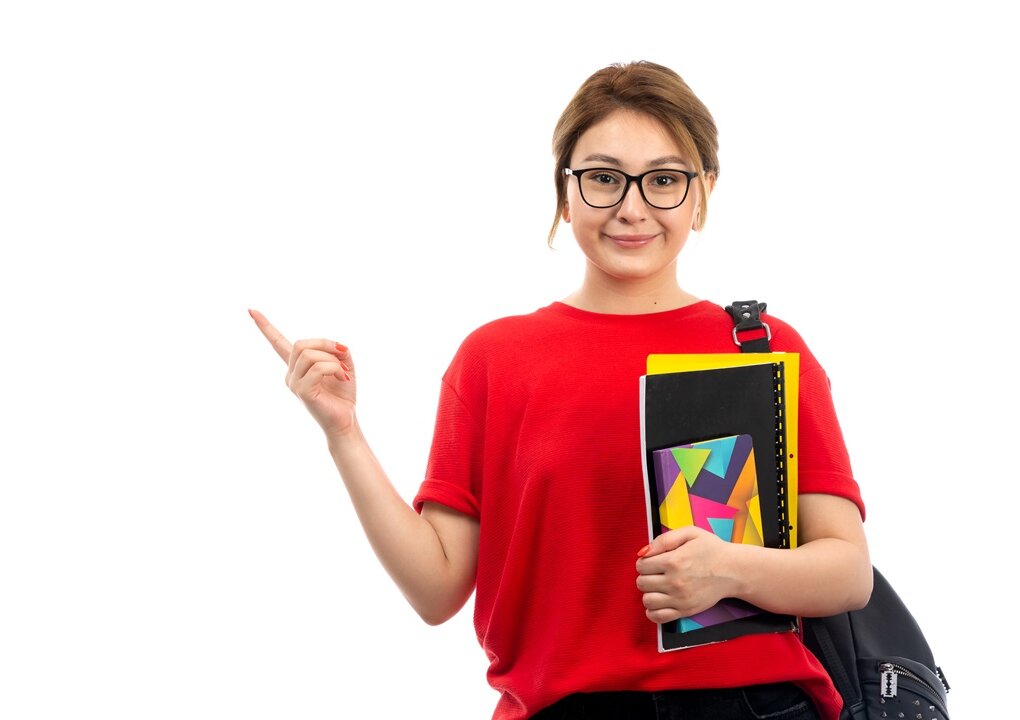 study-abroad-front-view-young-beautiful-lady-red-t-shirt-holding-copybooks-files-smiling-with-bag-white