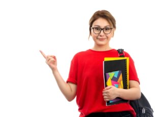 study-abroad-front-view-young-beautiful-lady-red-t-shirt-holding-copybooks-files-smiling-with-bag-white